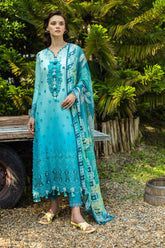 AMORE | 3Pc Unstitched Suit Chikankari Lawn Solace Ombre By Mushq